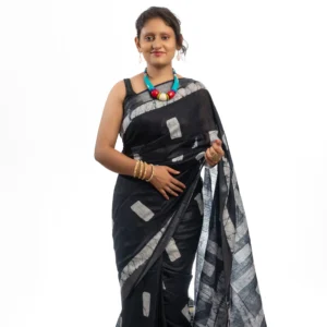 Boutique Printed Cotton Silk Saree With BP