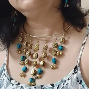 Golden oxidised chocker set