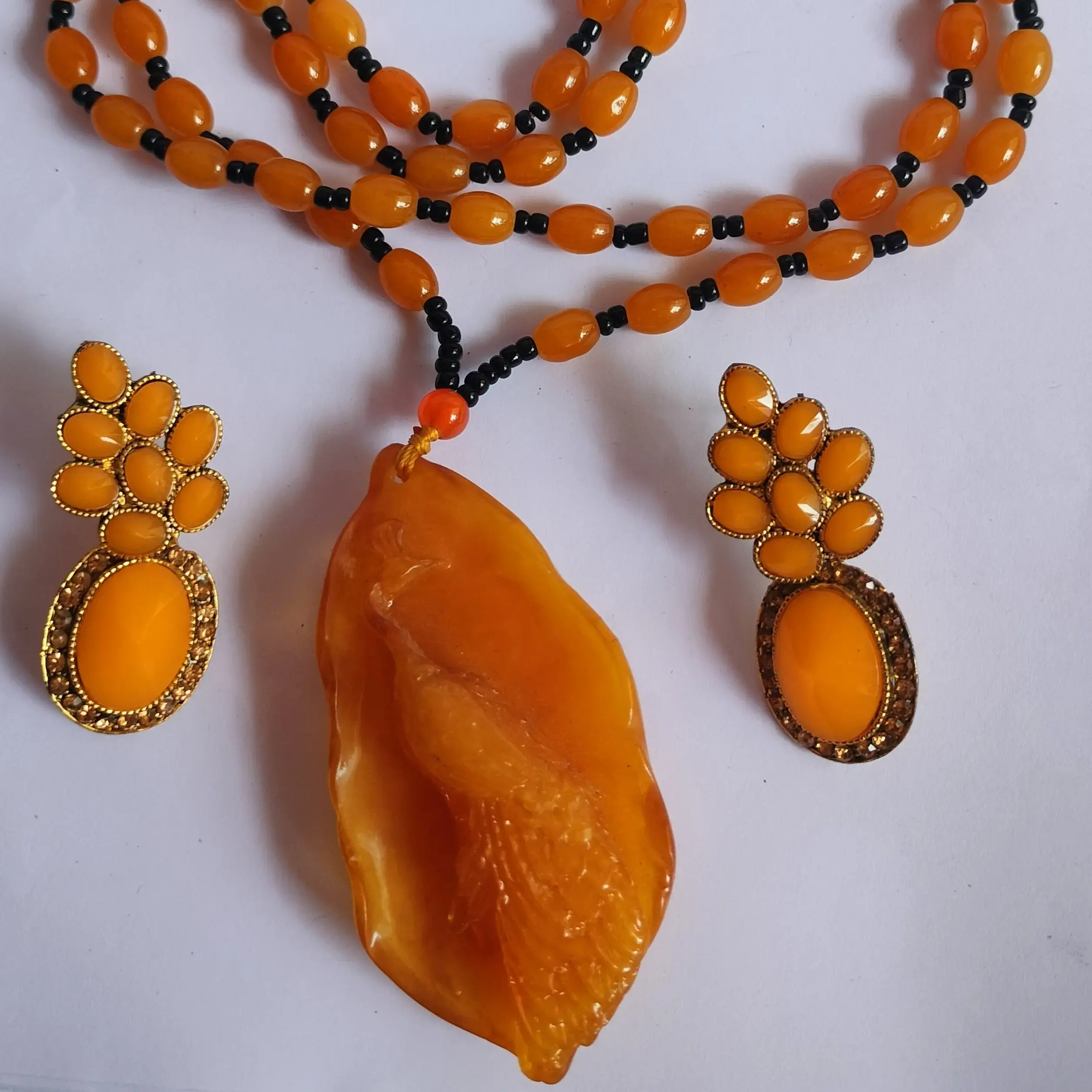 Yellow Fashionable Beads Jewellery Set