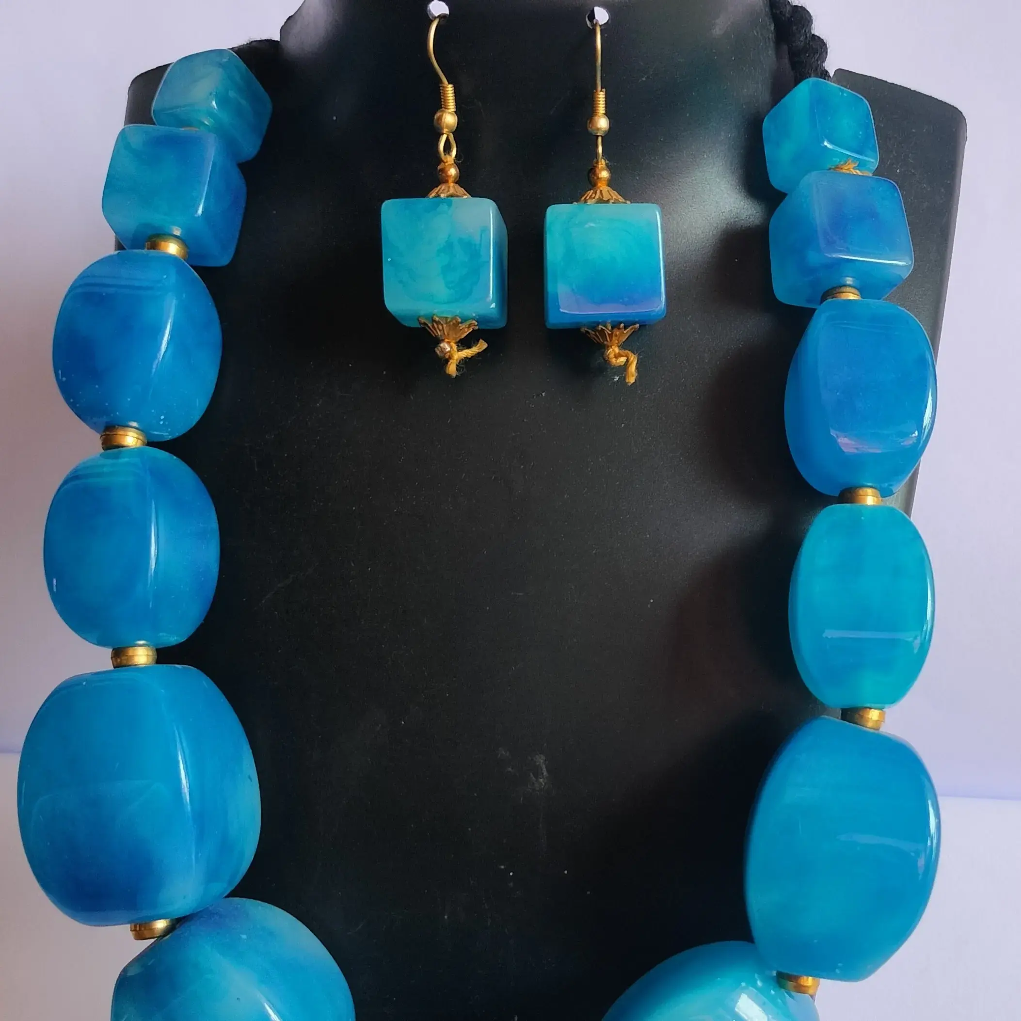 Blue Beads Costume Jewellery Set