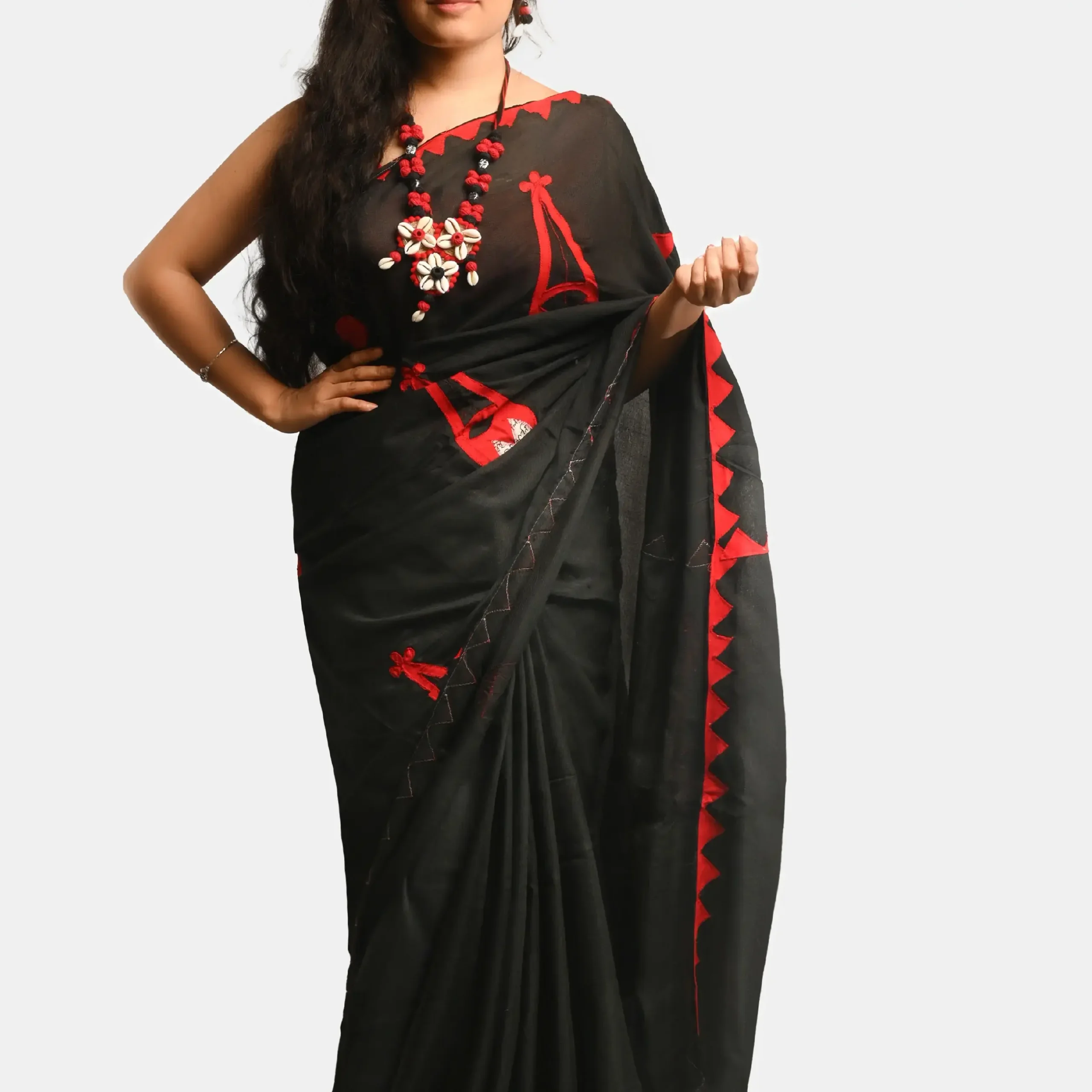 Ethnic Jute & Shell Multicolored Jwellery Set