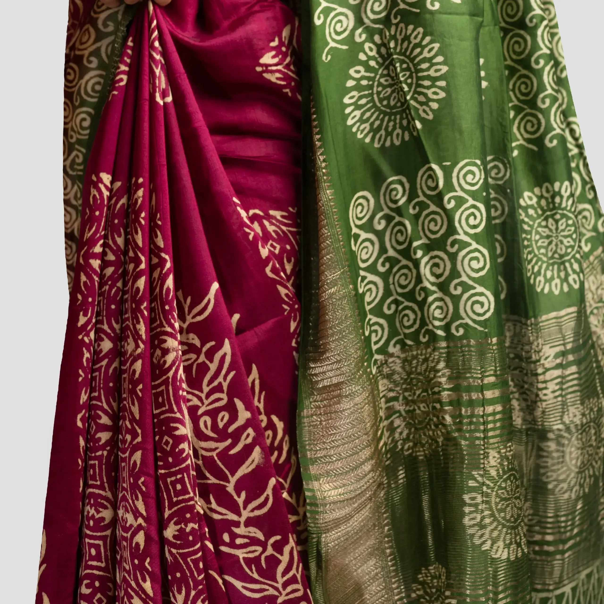 Hand Printed Silk Saree