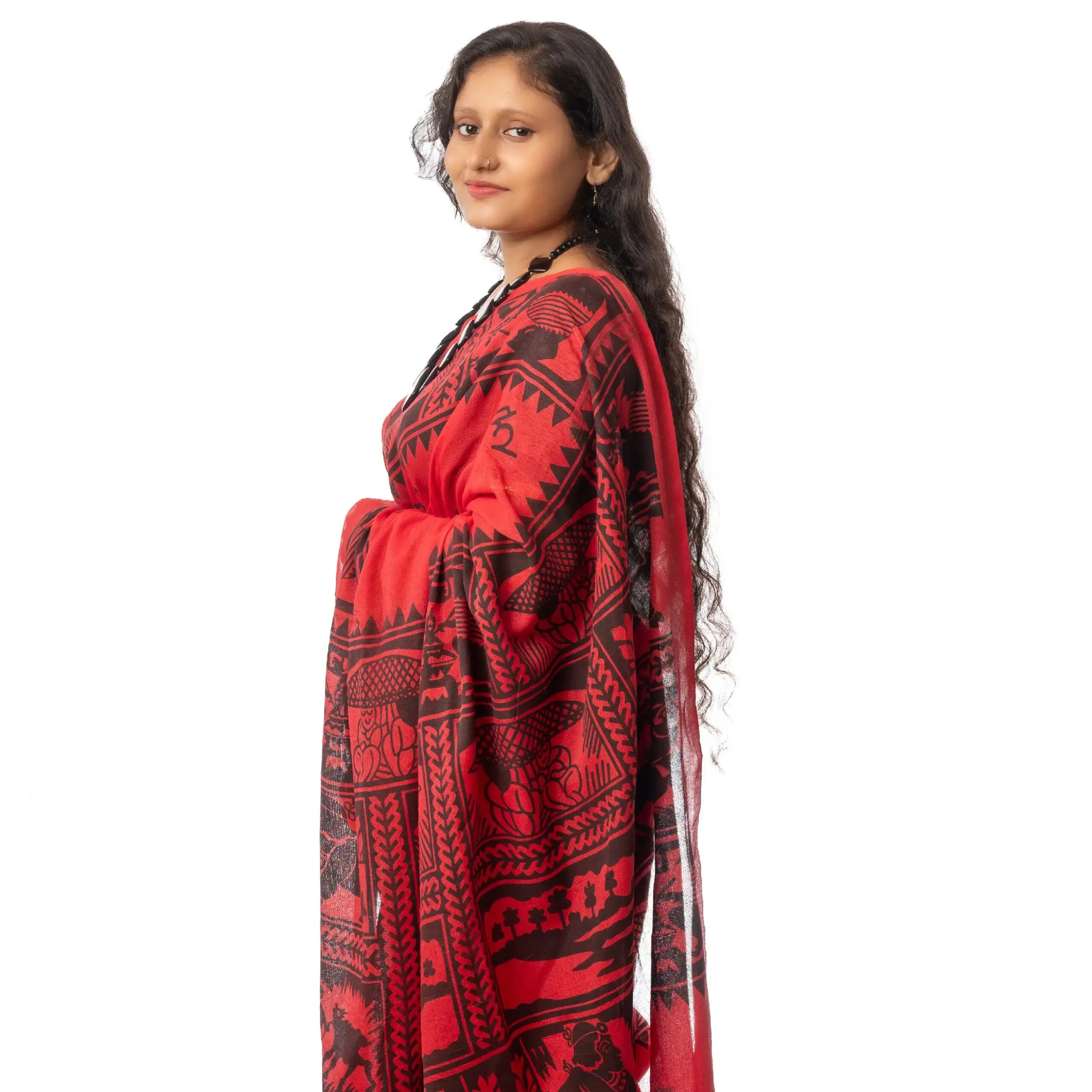 Pure Cotton Hand Print Saree with BP