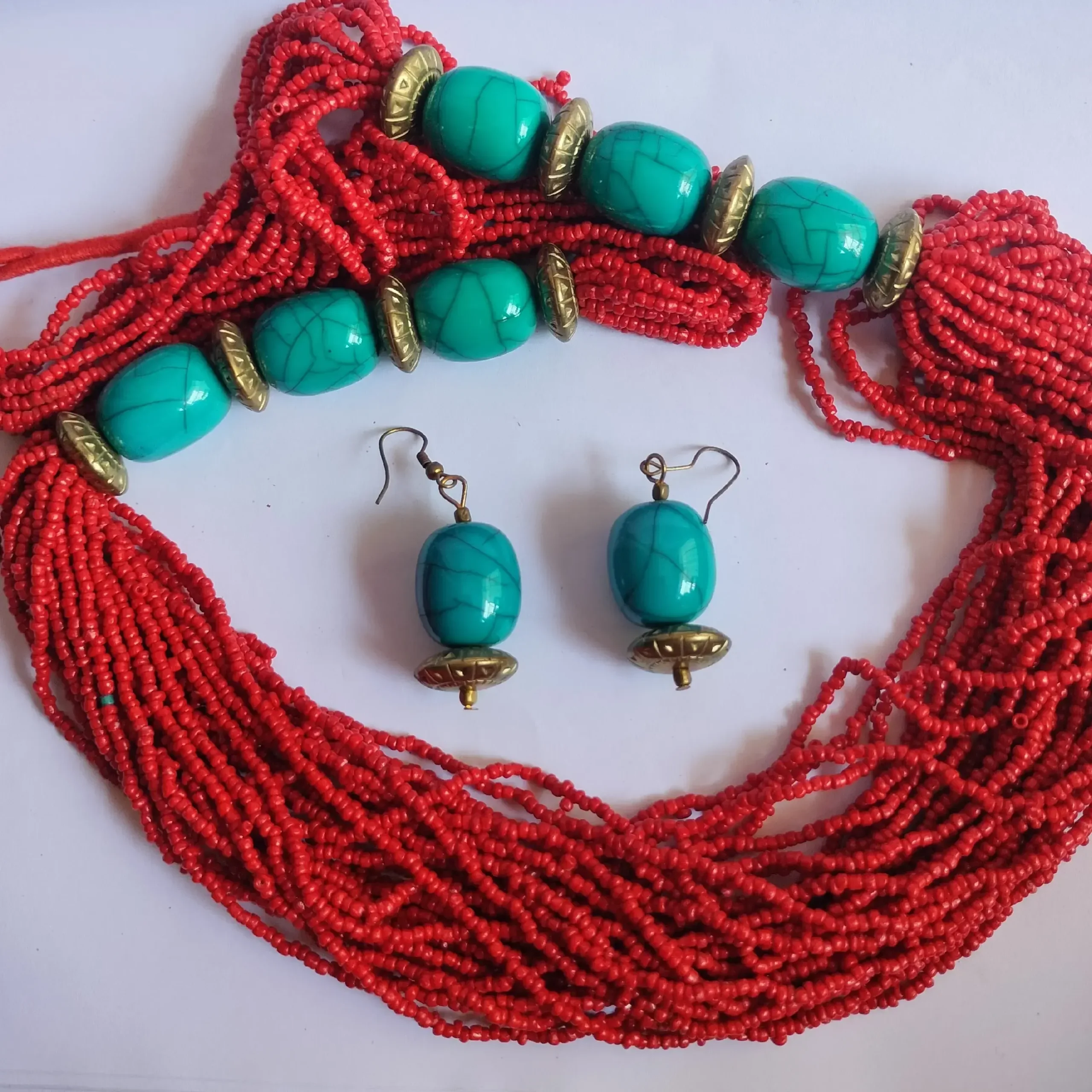 Multicolored Long Beads Jewellery Set