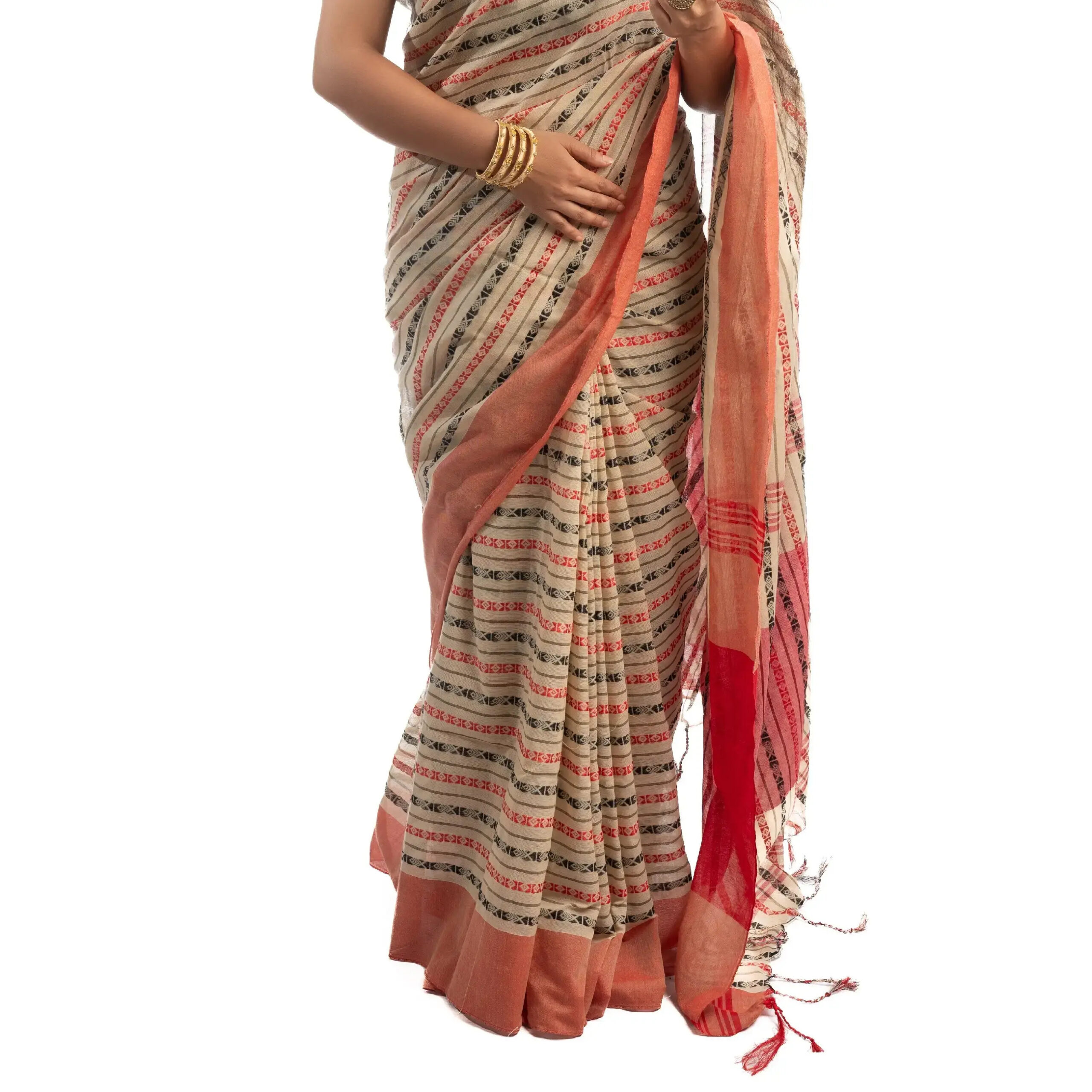 Handwoven Designer Cotton Saree With Blouse Piece