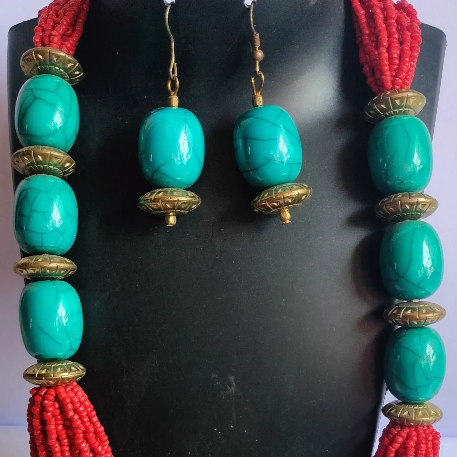 Multicolored Long Beads Jewellery Set