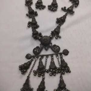 Black Oxidised Stylish Necklace With Earrings
