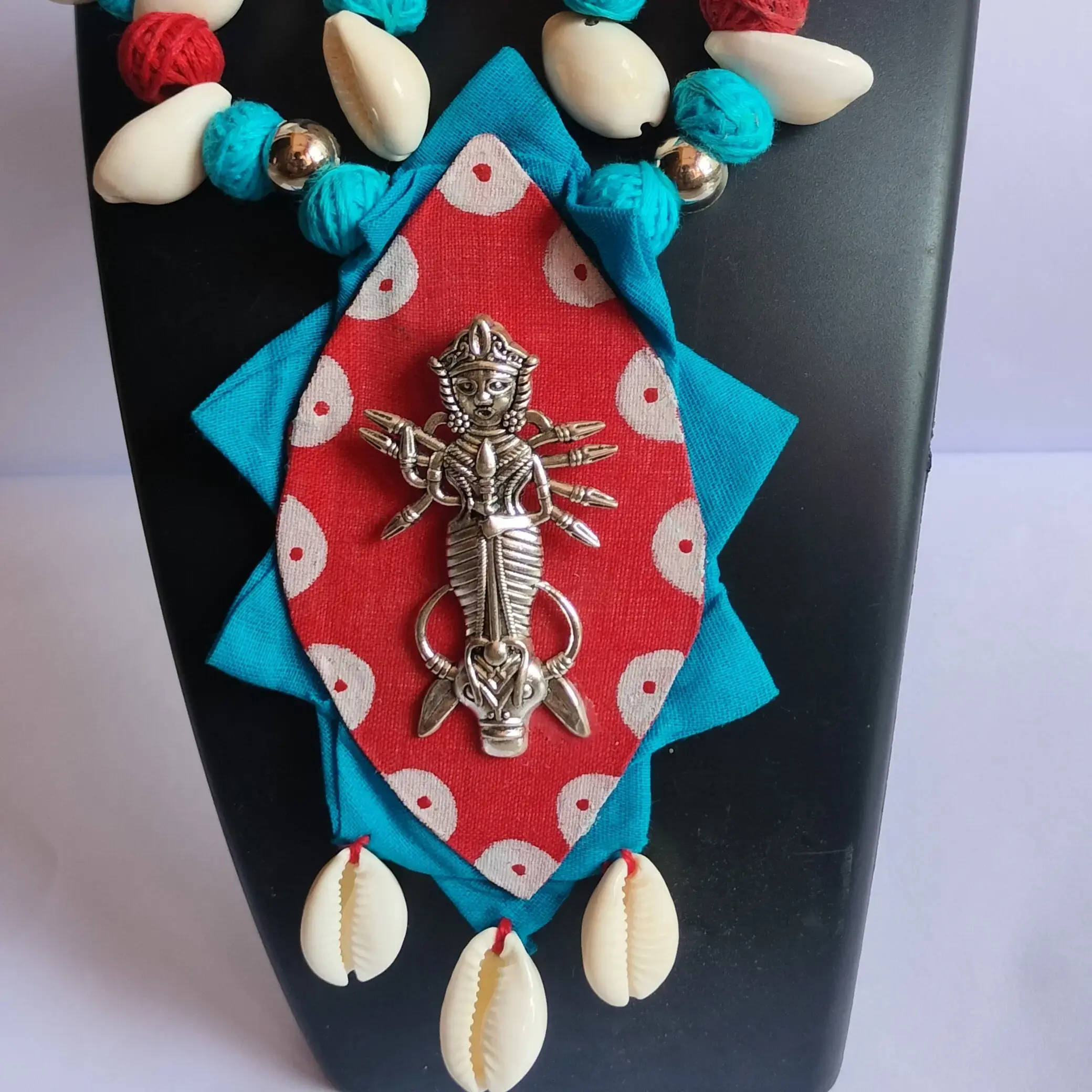 Ethnic Multicolored Cloth Jwellery Set