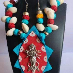 Ethnic Multicolored Cloth Jwellery Set