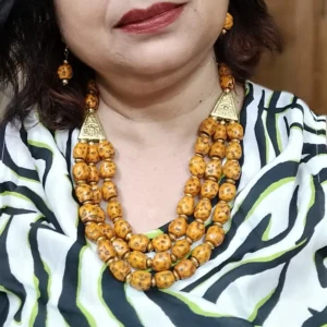 Yellow Toned Beads Necklace Set