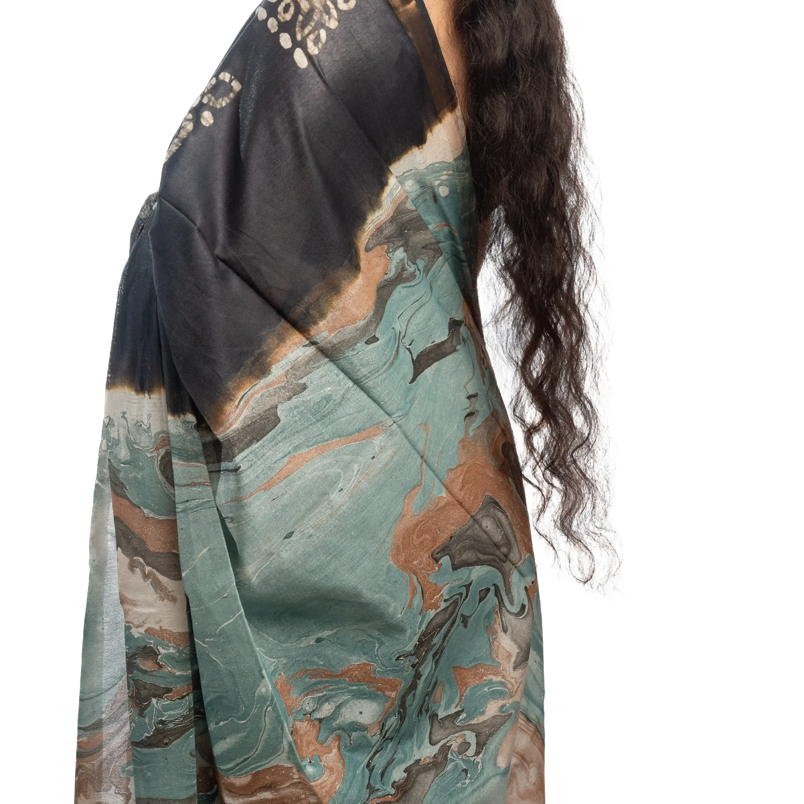Block Printed Silk Saree