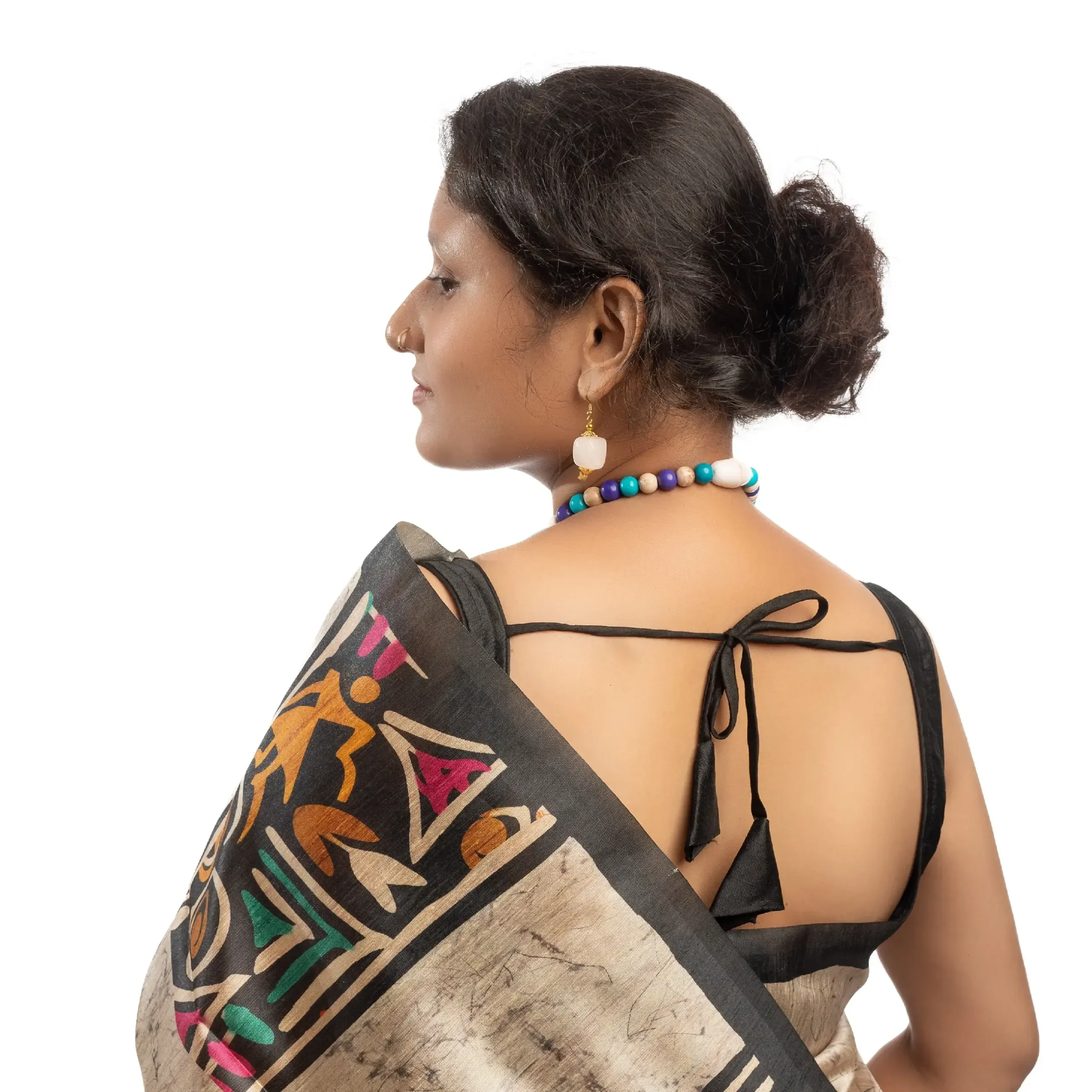 Boutique Printed Designer Silk Saree With BP