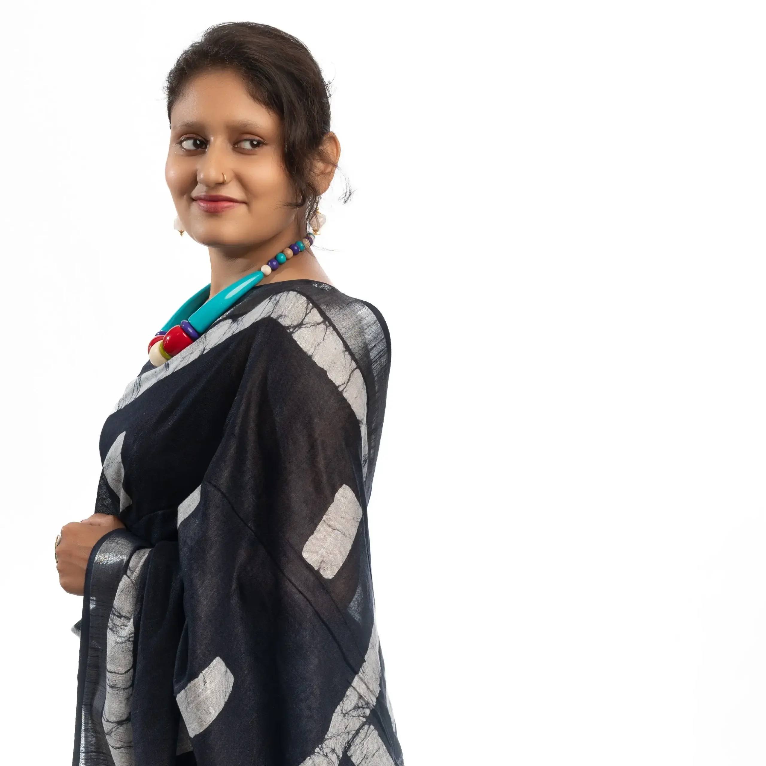 Boutique Printed Cotton Silk Saree With BP