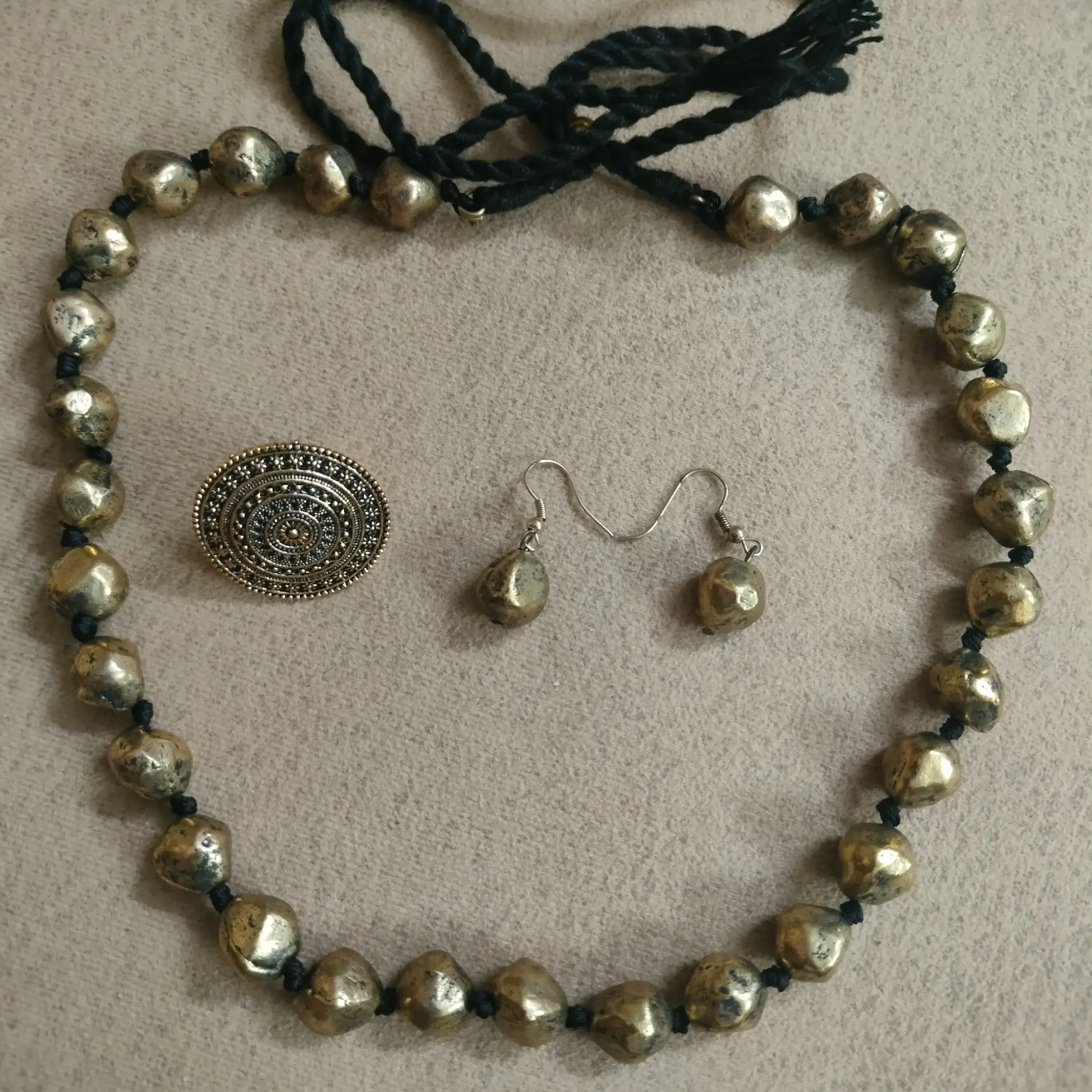 Antique Long Trendy Necklace & Ring Set