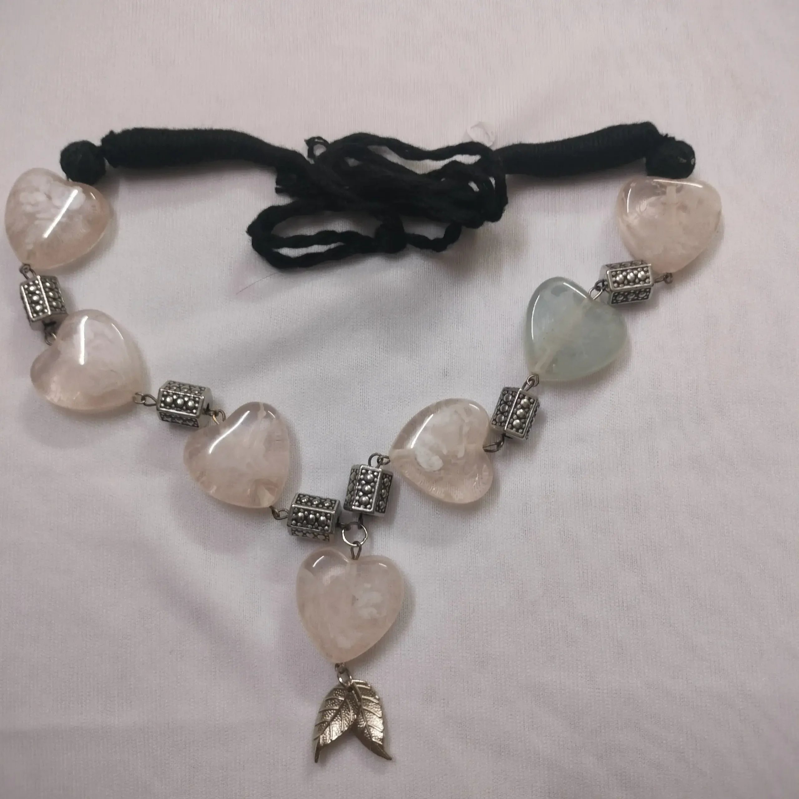 Silver Oxidised Tussle Necklace With Earrings