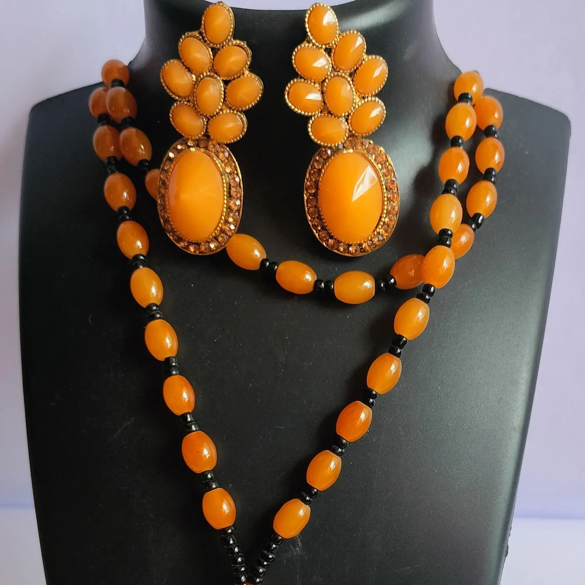 Yellow Fashionable Beads Jewellery Set
