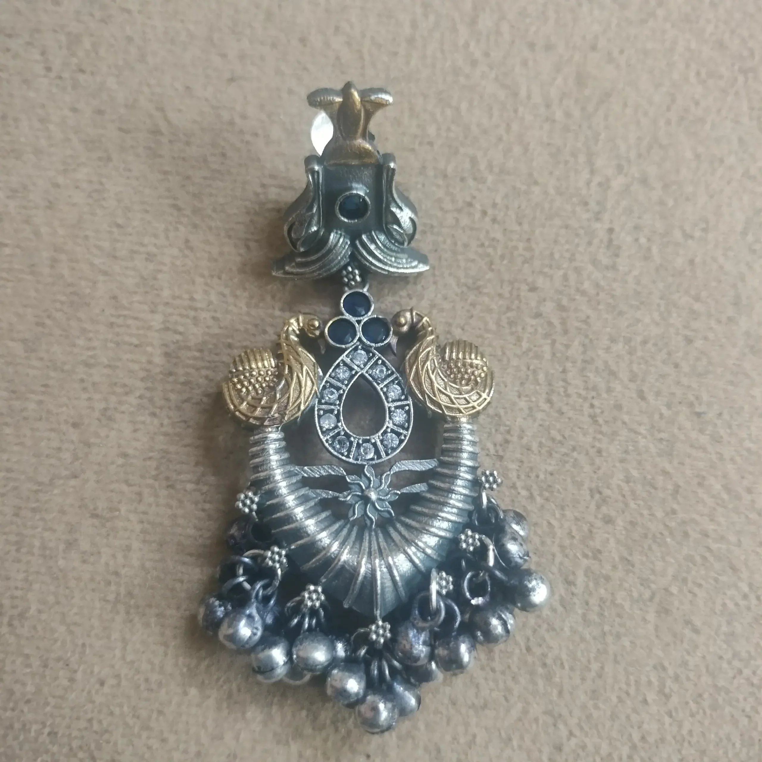 Silver Oxidised Tribal Style Earrings