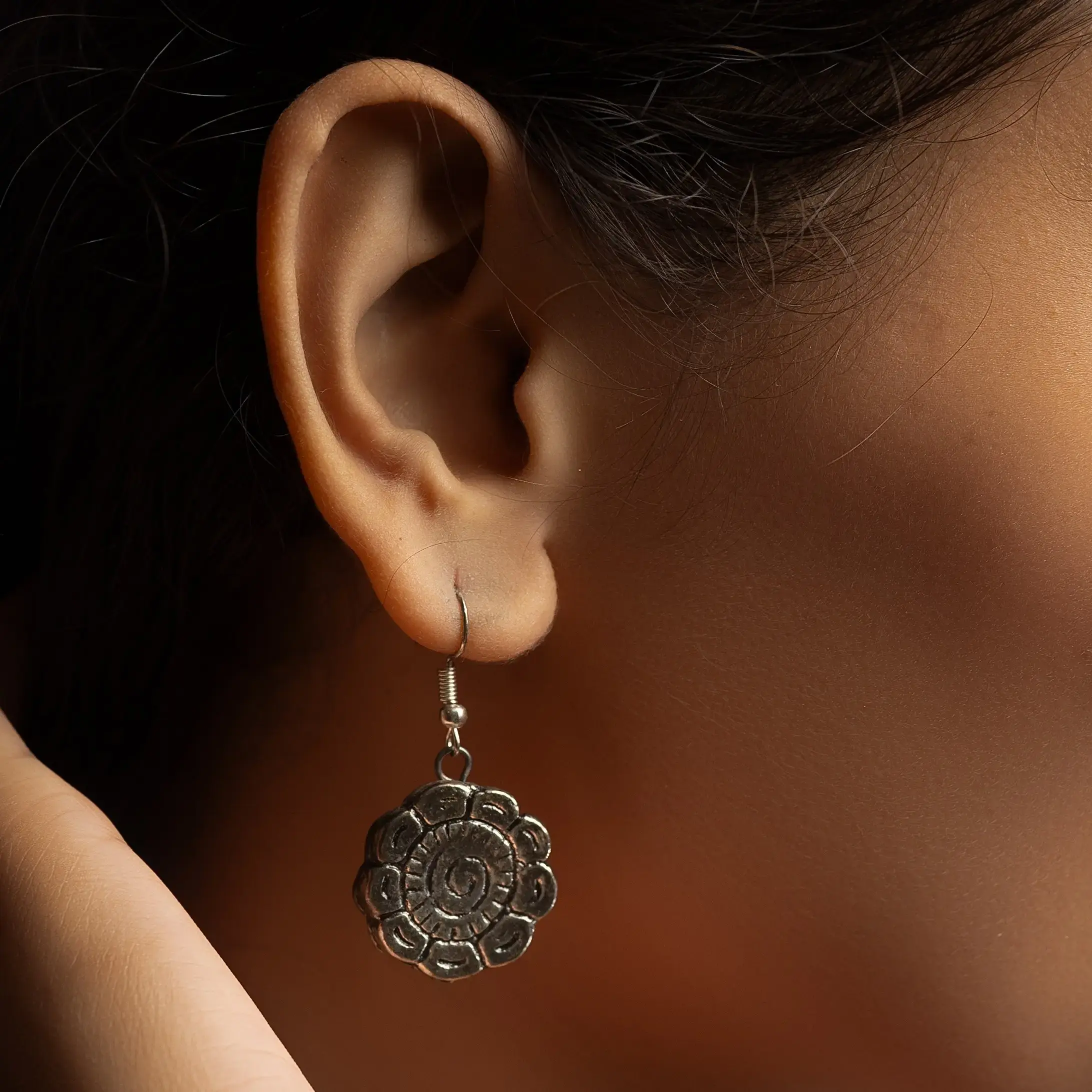 Oxidised Stylish Necklace With Earrings