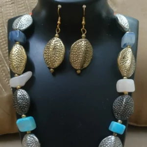 Multicolored Golden Silver Oxidised Stylish Necklace Set