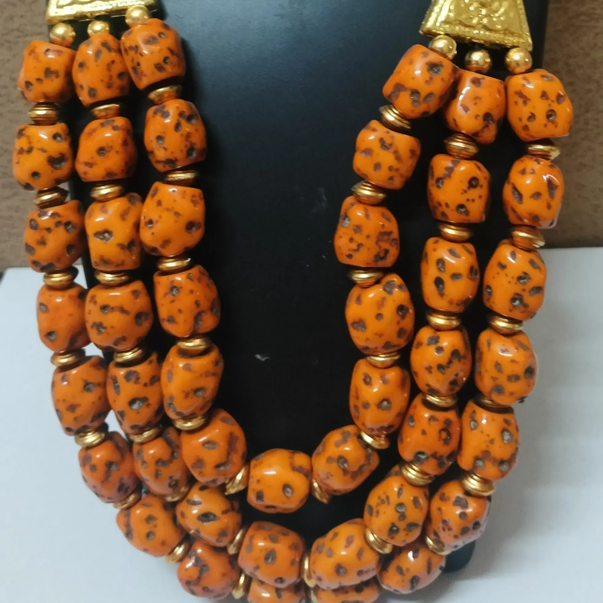 Yellow Toned Beads Necklace Set