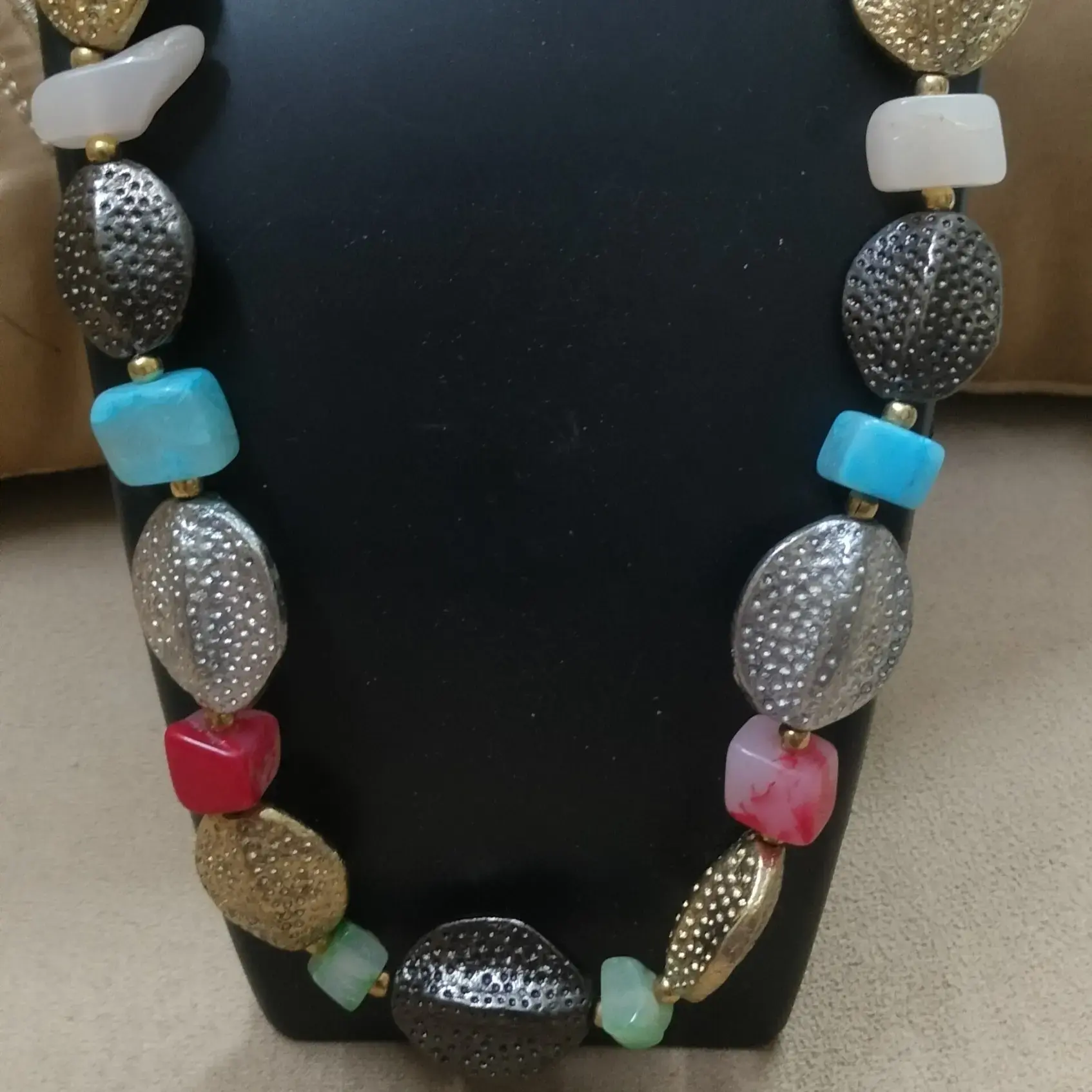 Multicolored Golden Silver Oxidised Stylish Necklace Set