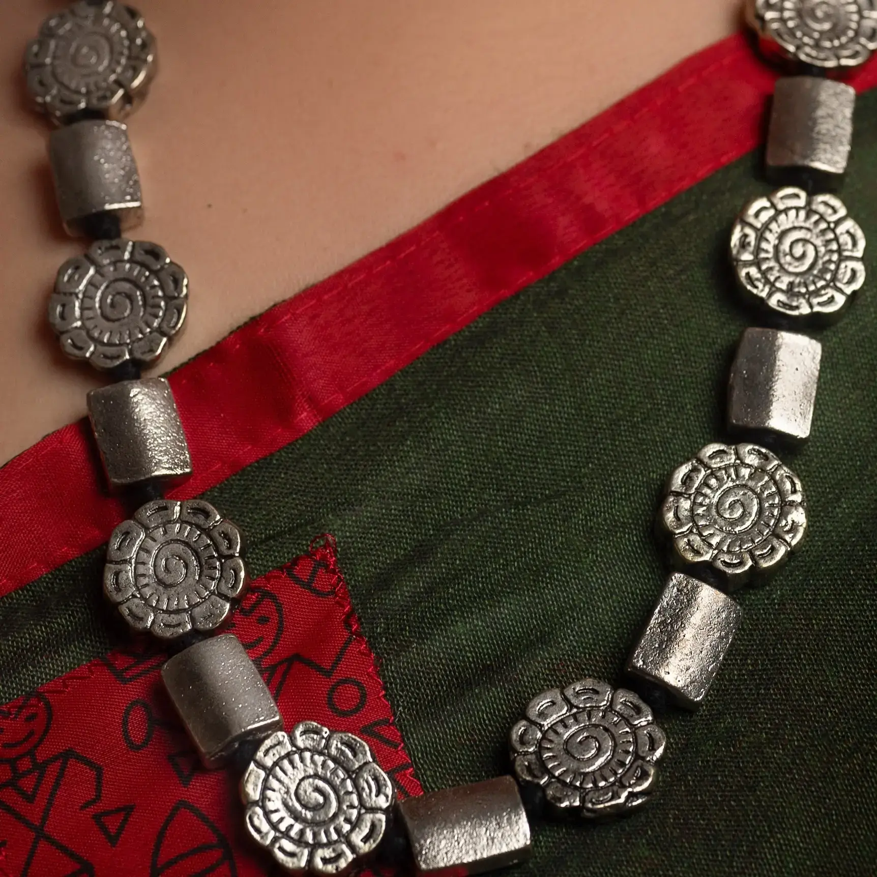 Oxidised Stylish Necklace With Earrings