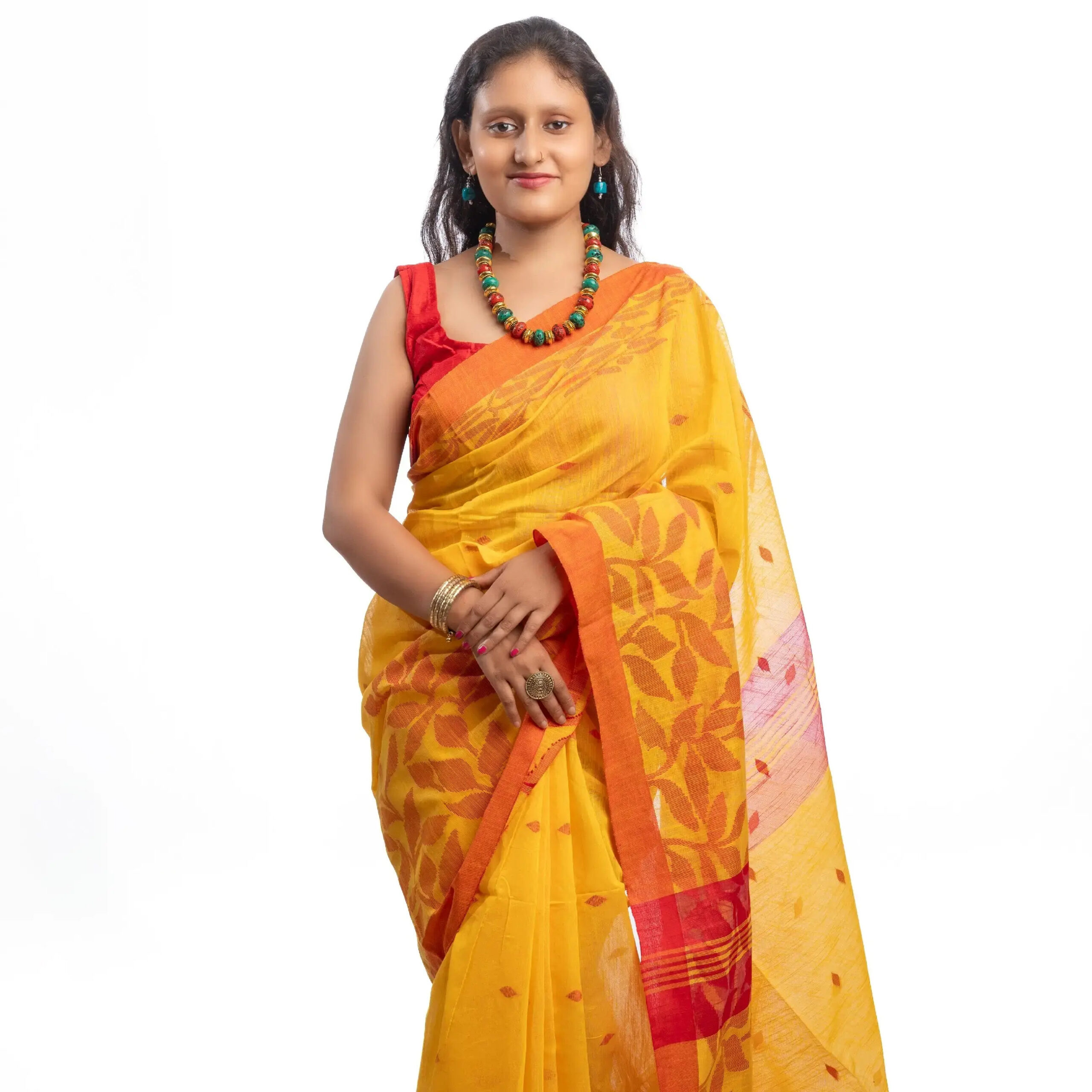 Pure Cotton Hand Woven Designer Saree With BP