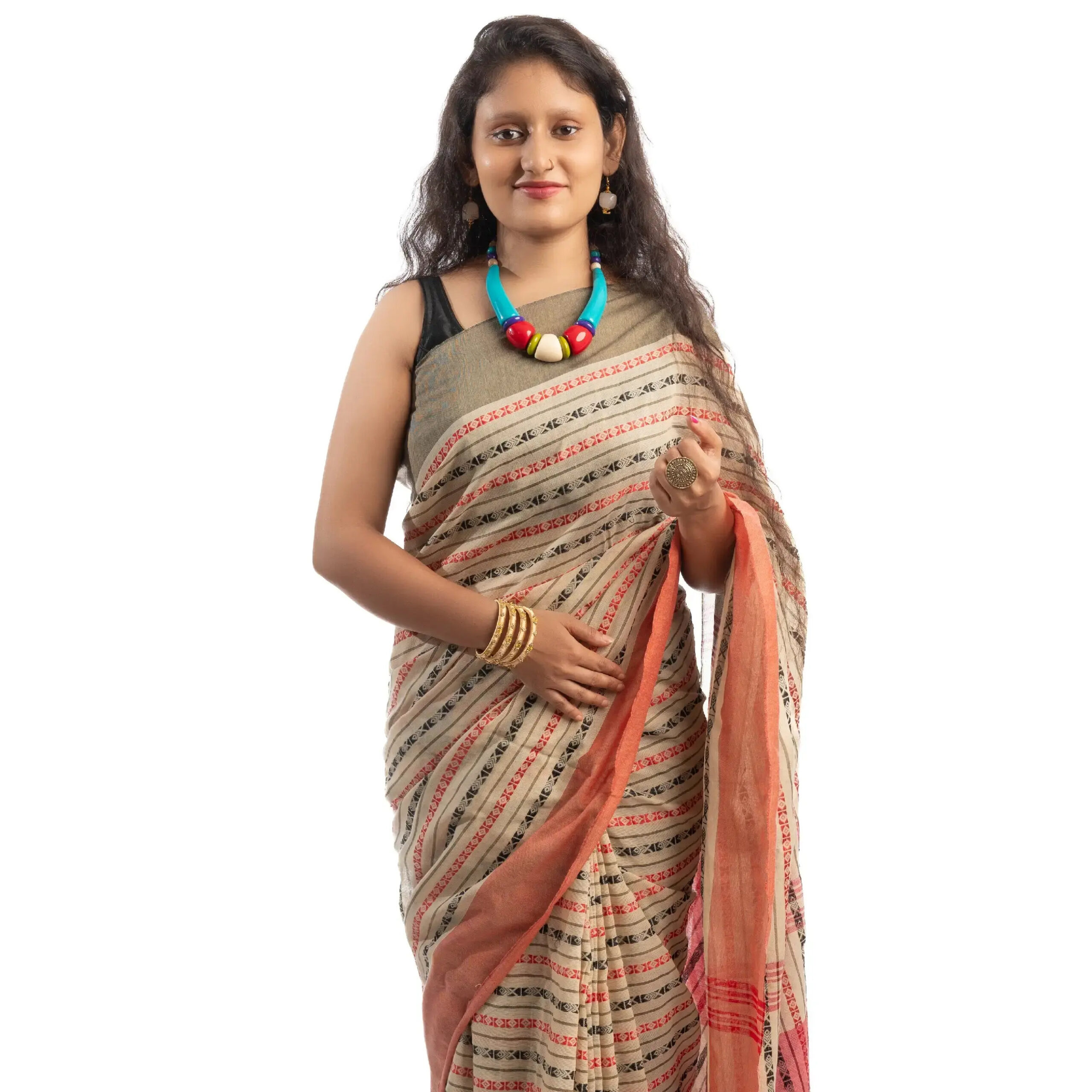 Handwoven Designer Cotton Saree With Blouse Piece