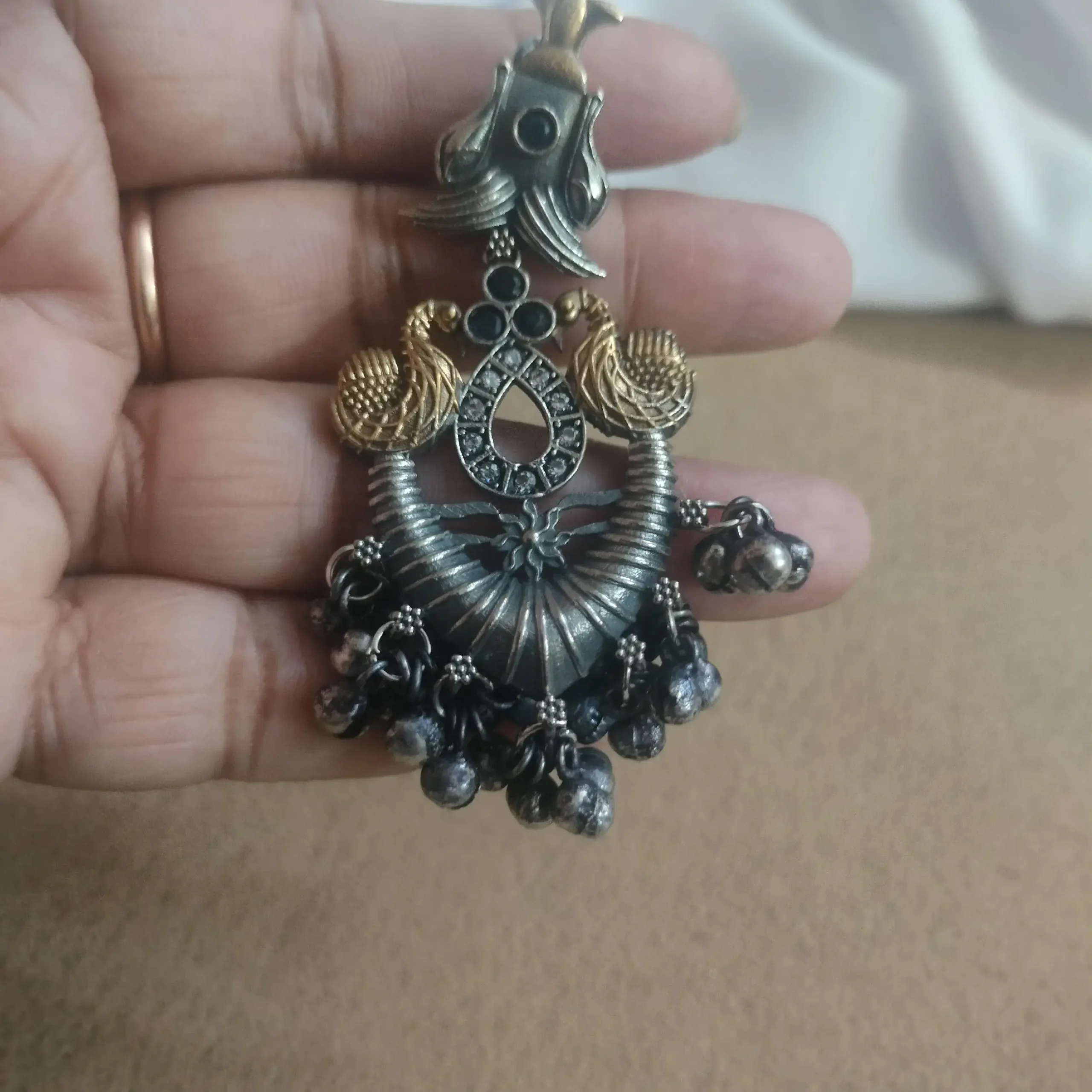 Silver Oxidised Tribal Style Earrings