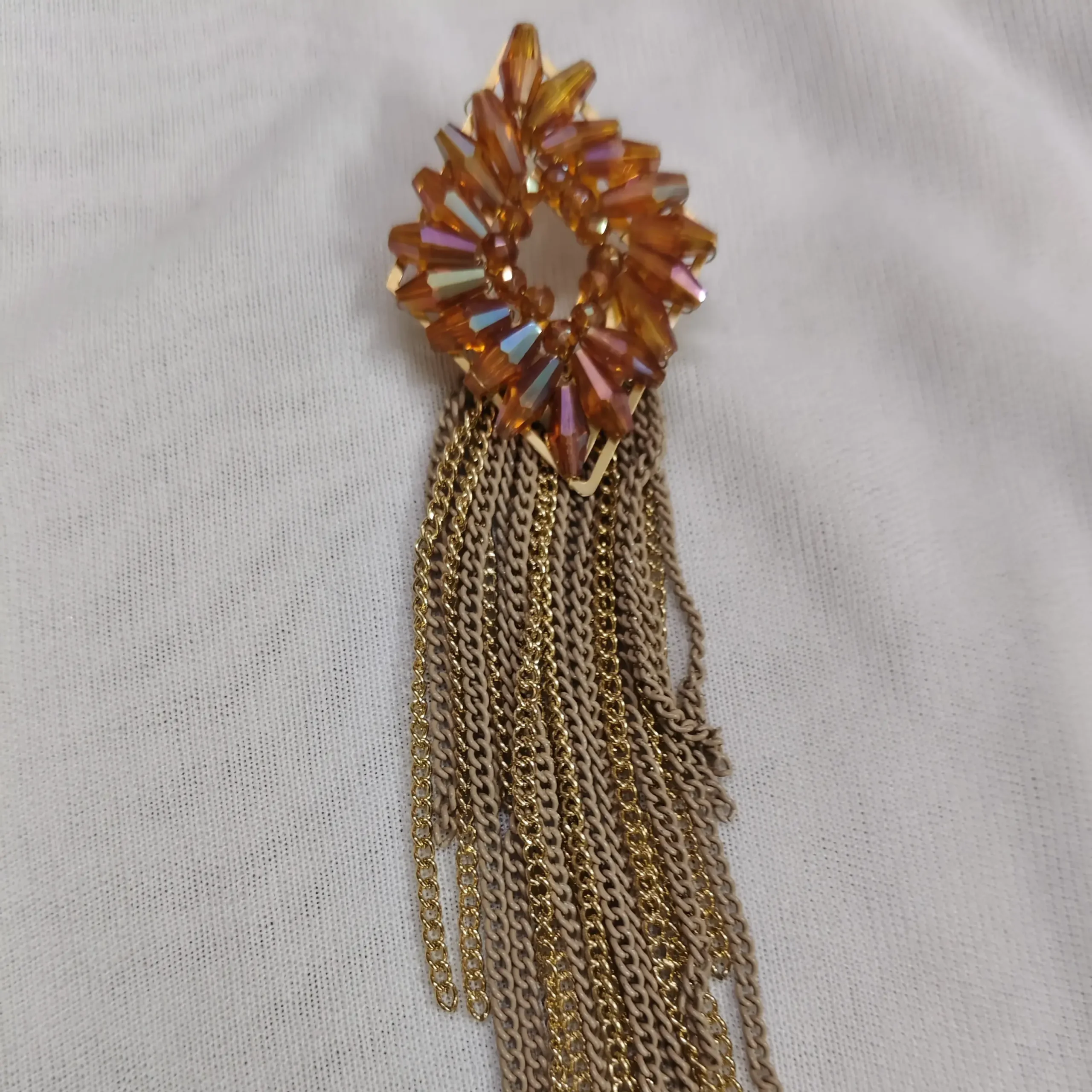 Crystal Stonned long stylish earrings