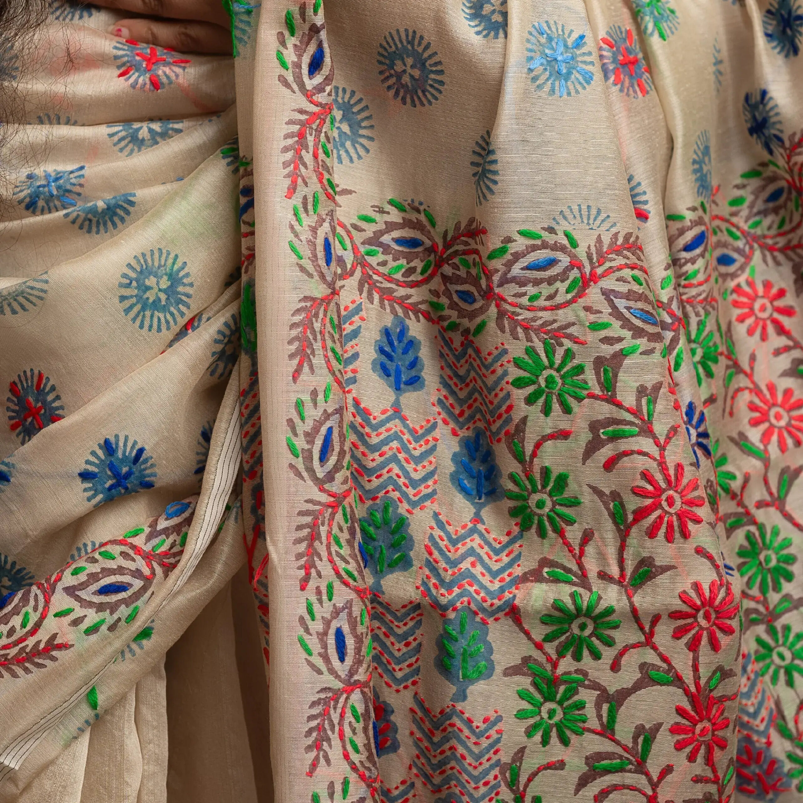 Hand Work Cotton Saree