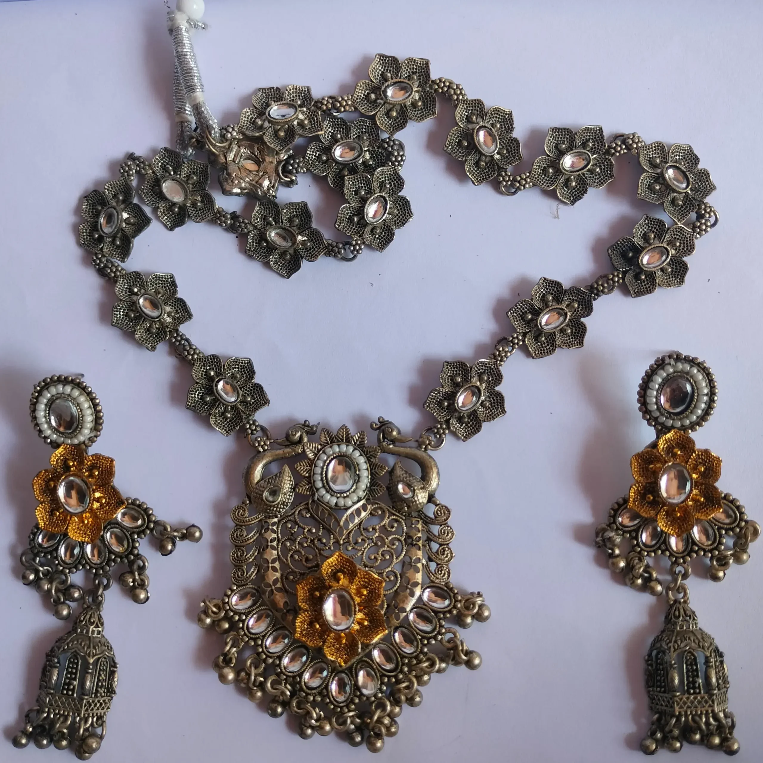 Golden Oxidized Contemporary Jwellery Set