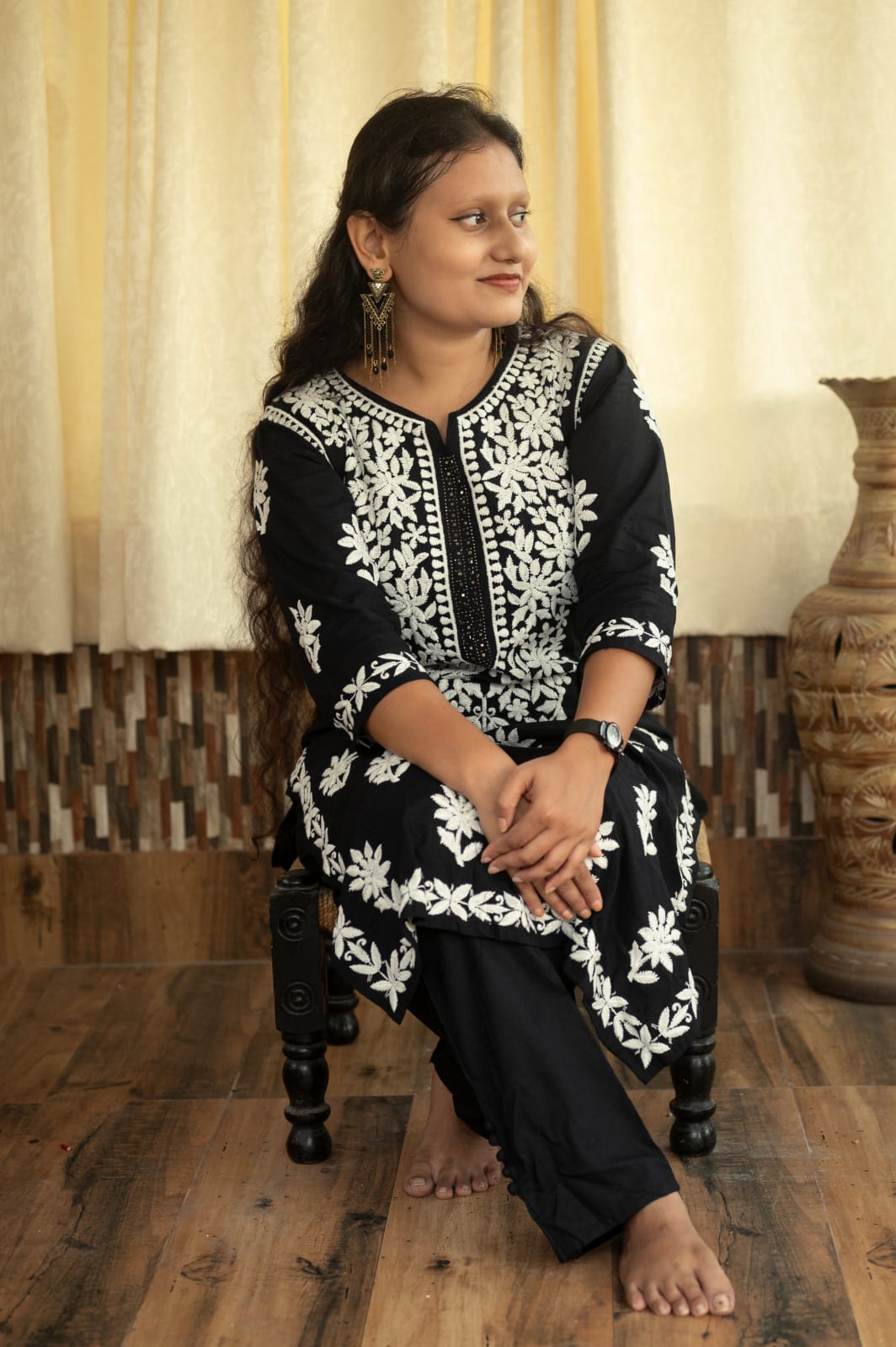 Embroidery designed kurti set