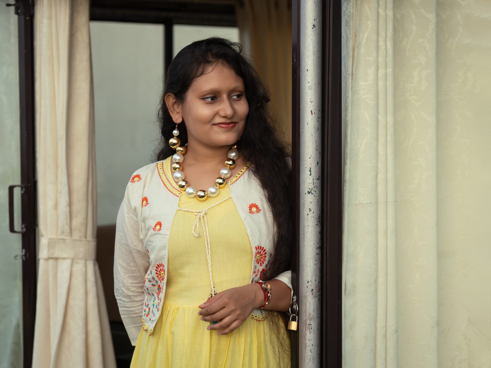 Designer cotton long frock