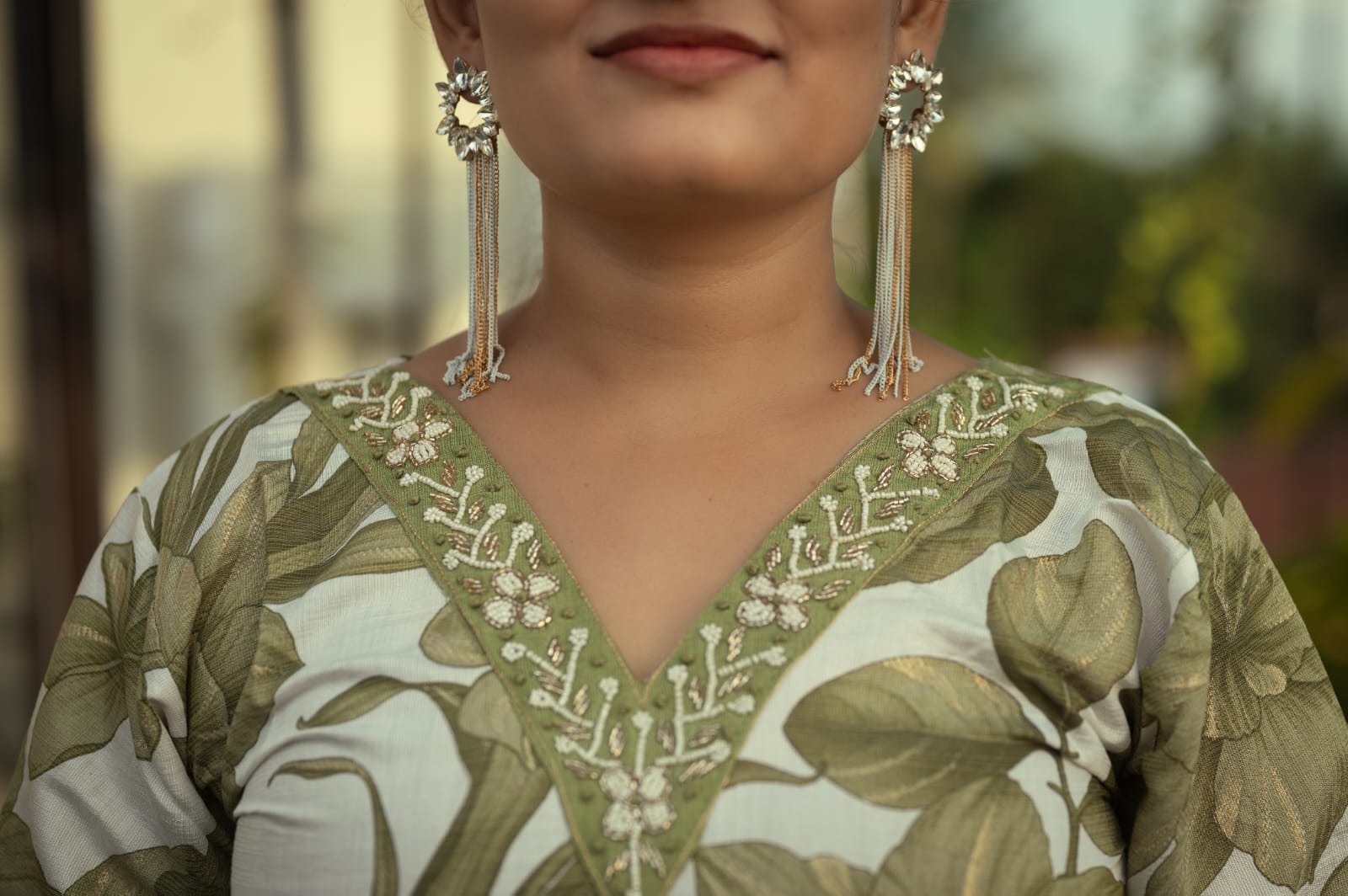 Printed cotton designer kurti set