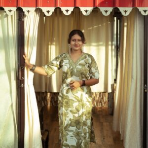 Printed cotton designer kurti set