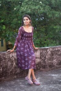 Stylish georgette silk designer frock