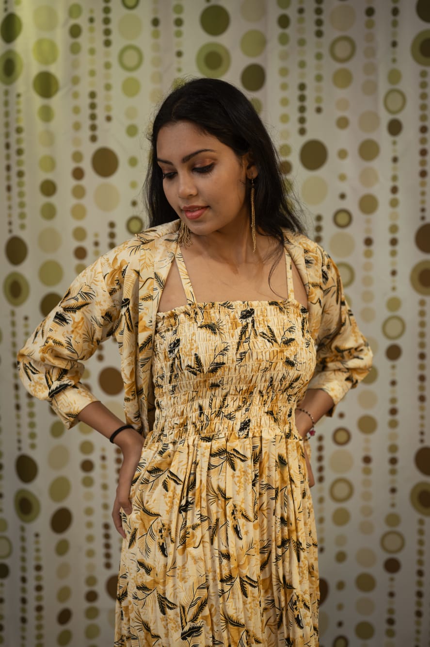 One piece with shrug party wear