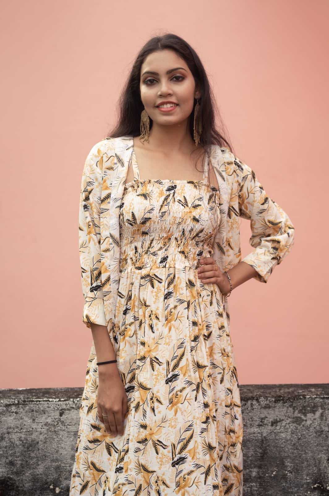 One piece with shrug party wear